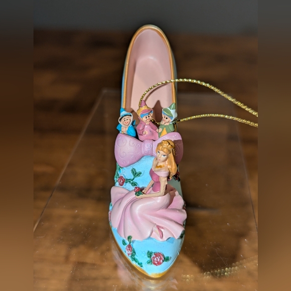 Bradford Exchange Once Upon a Slipper Disney Shoe Ornament Aurora - Picture 2 of 8